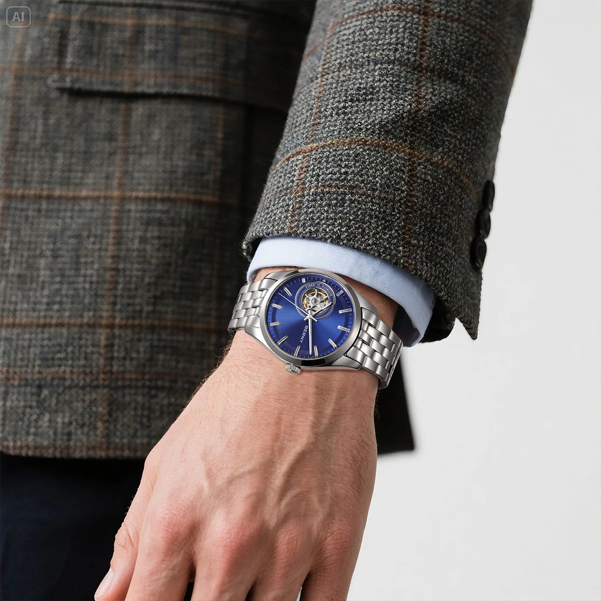 BERNY AM179M — Open-Heart Skeleton Automatic, NH38 Movement, Sapphire Crystal, Stainless Steel, 50m [Dial & Case Options]