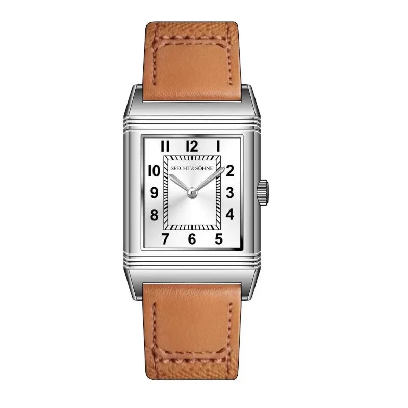 Specht & Söhne SP0028 — Reversible Flip-Case Square Watch, Leather Strap, Sapphire Crystal