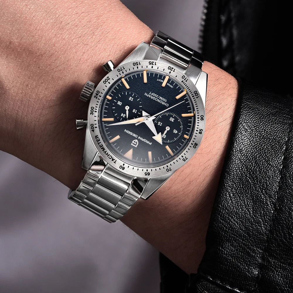 Retro Racing Charm — PAGANI DESIGN PD-1766 Speed Chronograph, Sapphire Crystal, 100M Water Resistant