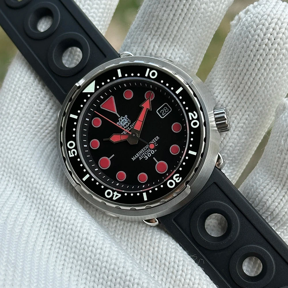 Bold Colour Statement — STEELDIVE SD1975T Upgraded Dial Automatic Shrouded Diver, Ceramic Bezel, 300M Water Resistant [Colour Options & Strap]