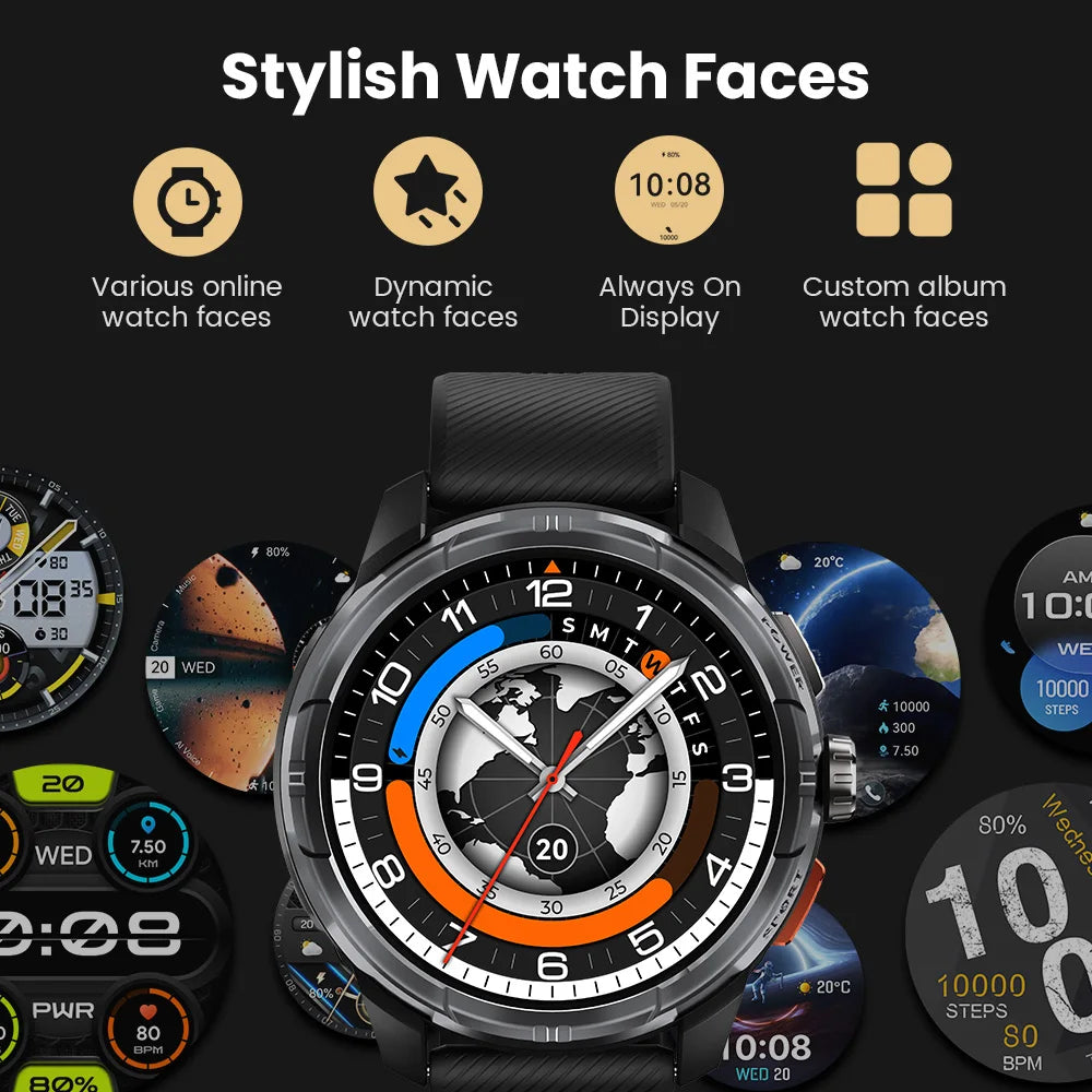 Solar Ultra GPS Smartwatch - 1.6" AMOLED Display, 22-Day Battery, 170 Sport Modes [Multiple Colour Options]
