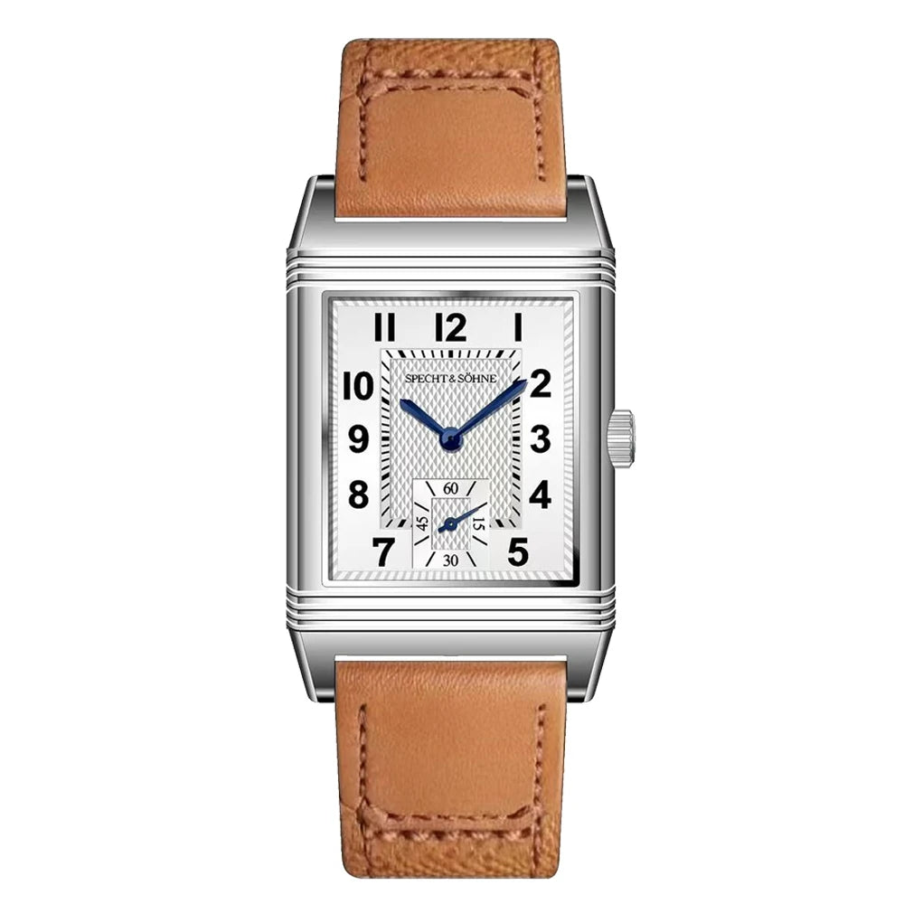 Specht & Söhne SP0028 — Reversible Flip-Case Square Watch, Leather Strap, Sapphire Crystal