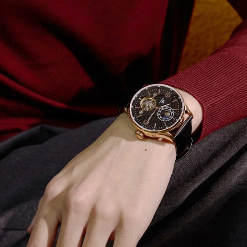 Shanghai S8950 — Starry Sky Open-Heart Automatic Watch, Day-Night Window, Seagull ST2571 Movement, Sapphire Crystal, 50M [Dial Options]