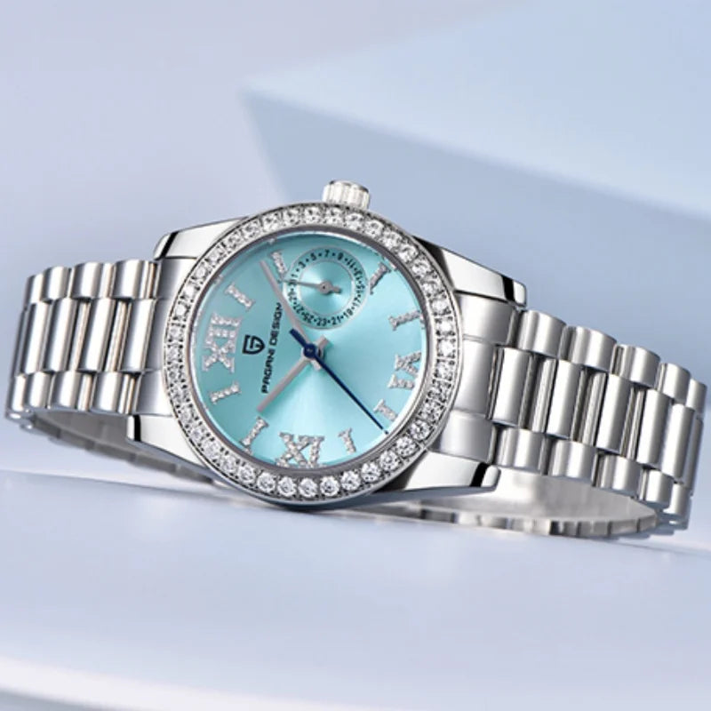 Stunning Pagani Design PD-1776 — Women's Quartz Watch, Crystal-Accented Bezel, Sapphire, 100M [Dial Colour Options]