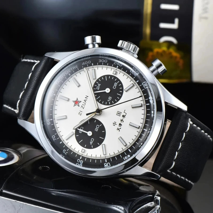 Bold 1963 Pilot Chronograph Watch — Quartz, Vintage Military Style [Colour / Strap Options]