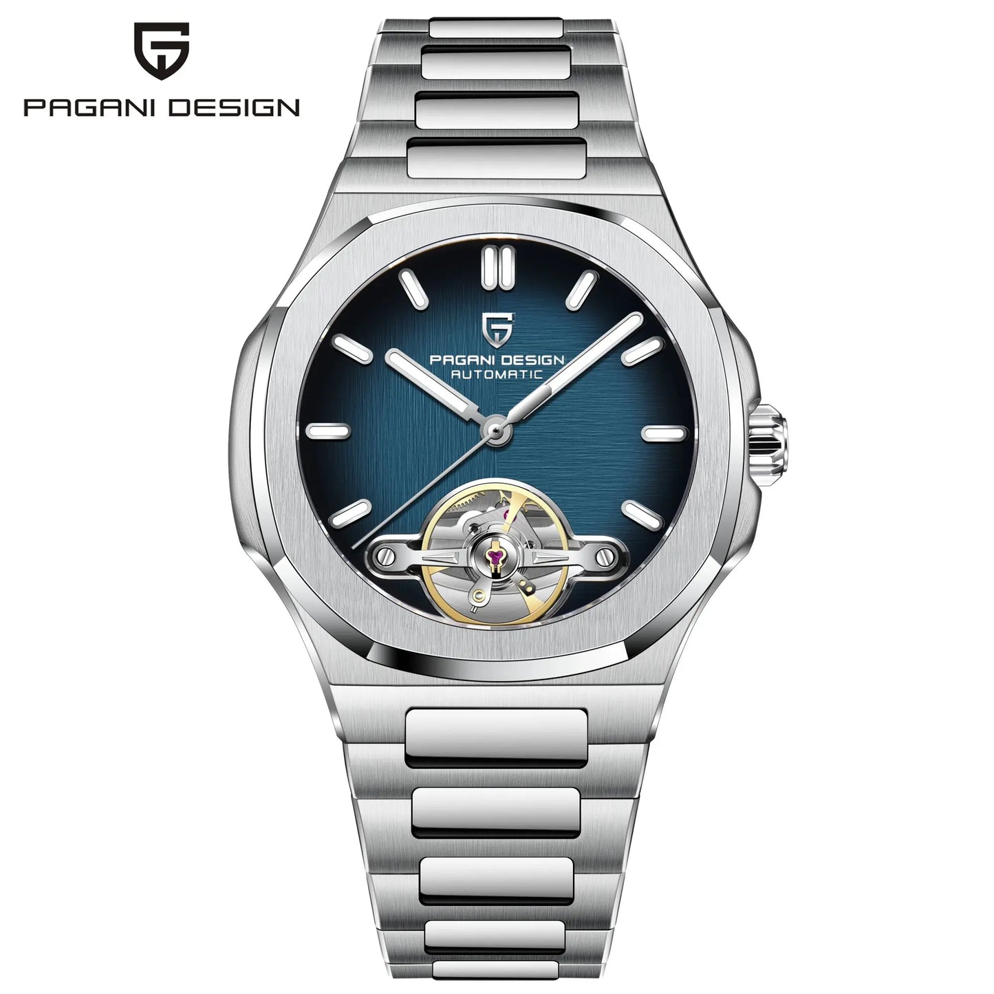 Pagani Design PD-YS025 — Stunning Open Heart Automatic Watch, Bold Round Case, Tourbillon-Style Display, Sapphire