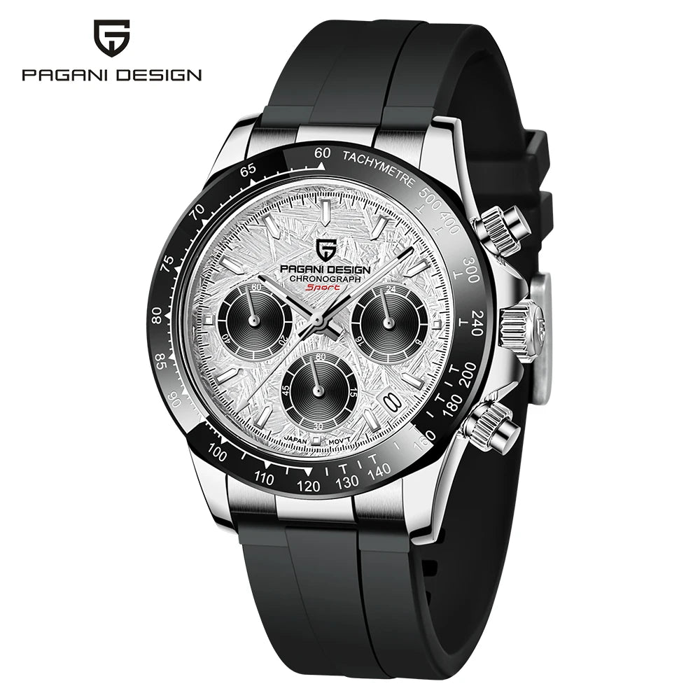 Pagani Design PD-1644 — Racing Chronograph Watch, Ceramic Bezel, 100M Water Resistant [Strap & Colour Options]