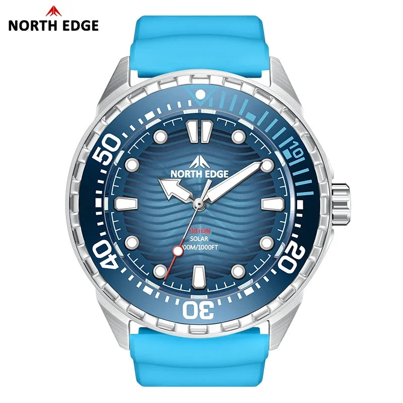 Never Charge It Again — NORTH EDGE Triton Solar Powered Rugged 300M Dive Watch [Strap & Colour Options]