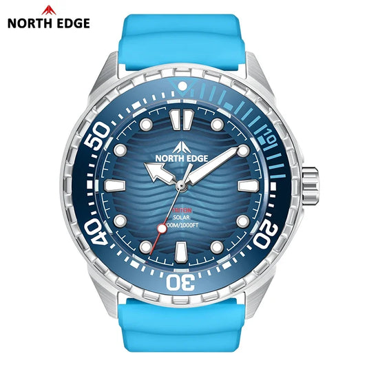 Never Charge It Again — NORTH EDGE Triton Solar Powered Rugged 300M Dive Watch [Strap & Colour Options]