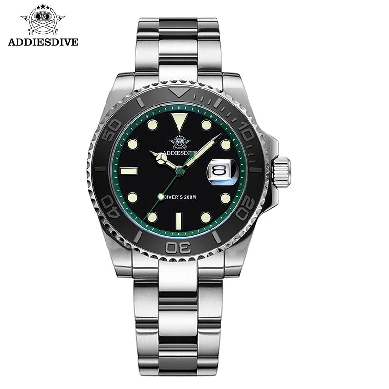 Stand Out — ADDIESDIVE AD2040 Dive Watch, BGW9 Super Luminous, Ceramic Bezel, 200M Water Resistant