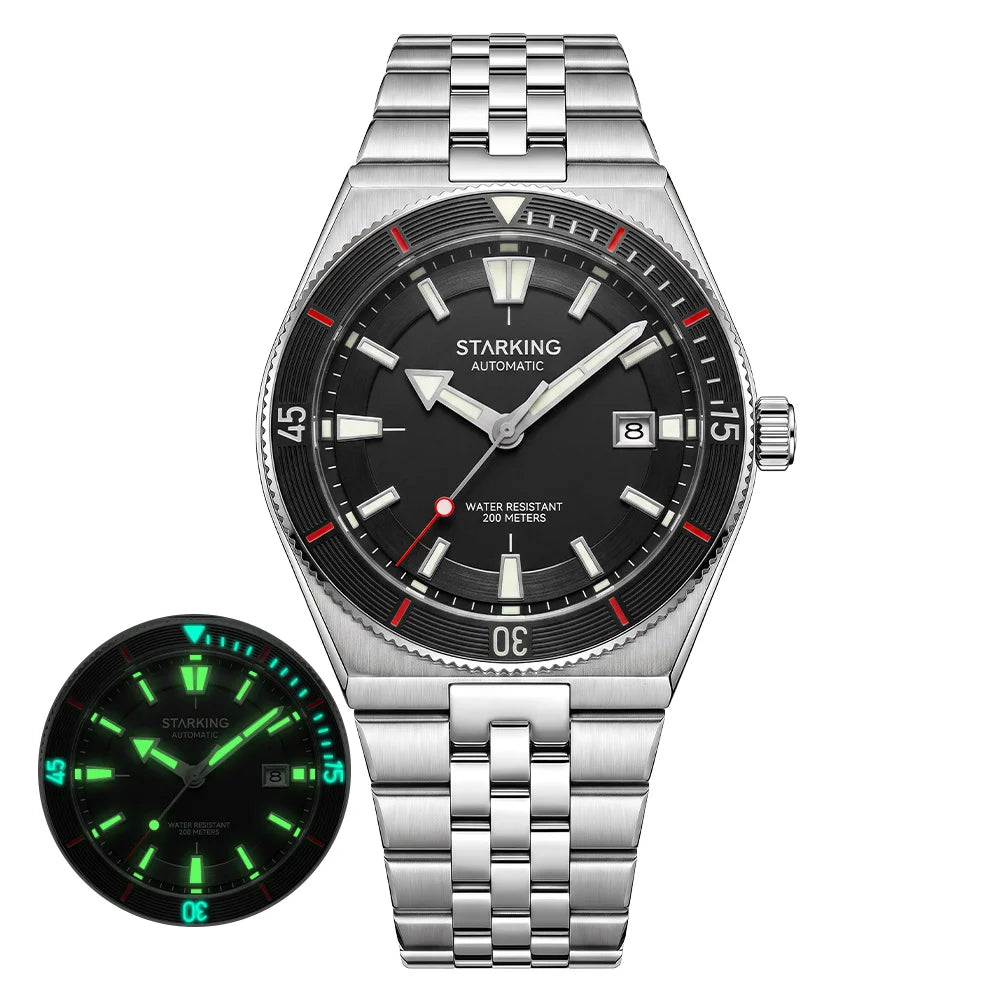 STARKING Dive Automatic Watch, Genuine Miyota 8215, Sapphire Crystal - 200m Water Resistant