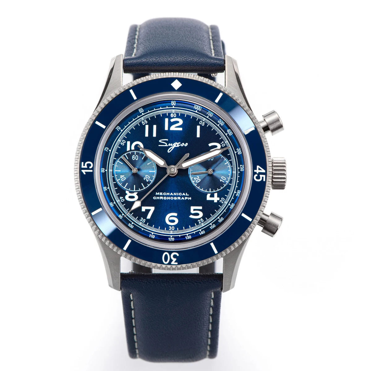 Sugess S423 — Genuine Seagull ST1901 Hand-Wind Chronograph, Pilot Style, Sapphire [Colour Options]