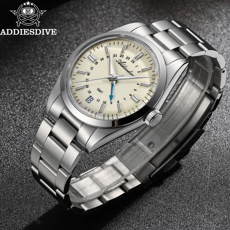 Real GMT, Real Depth, Smaller Fit — ADDIESDIVE AD2065 36mm GMT Quartz  Diver [Colour Options]