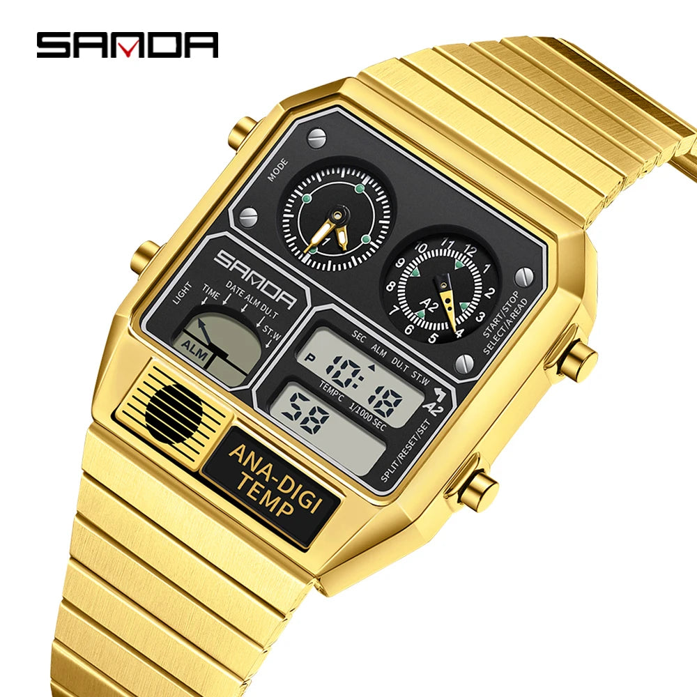 Command Console on Your Wrist — SANDA 3192 Retro Digital-Analog Sport Watch [Colour Options]