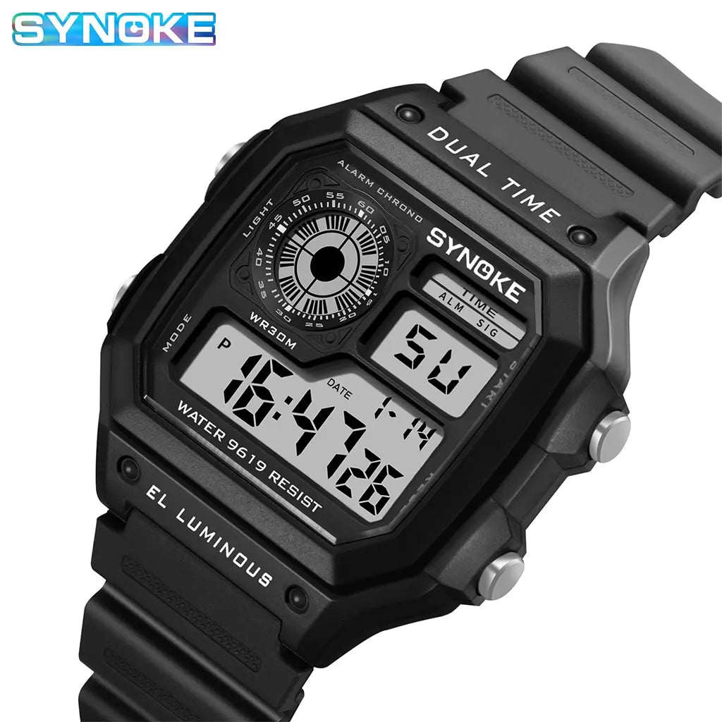 Built Tough, Reads Easy — SYNOKE Royale Sports Digital Watch, Multi Colour Lume Light Digital Watches Men Sports Luminous Chronograph Waterproof Male Electronic Wrist Watches Relogio Masculino