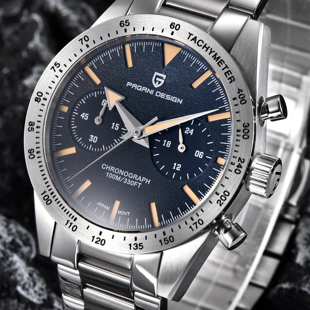 Retro Racing Charm — PAGANI DESIGN PD-1766 Speed Chronograph, Sapphire Crystal, 100M Water Resistant