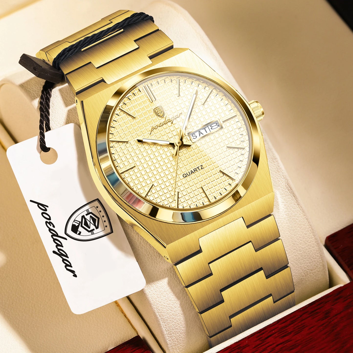 POEDAGAR Integrated Bracelet Watch — Cushion Case, Sport-Elegant Style [Multiple Colour & Dial Options]