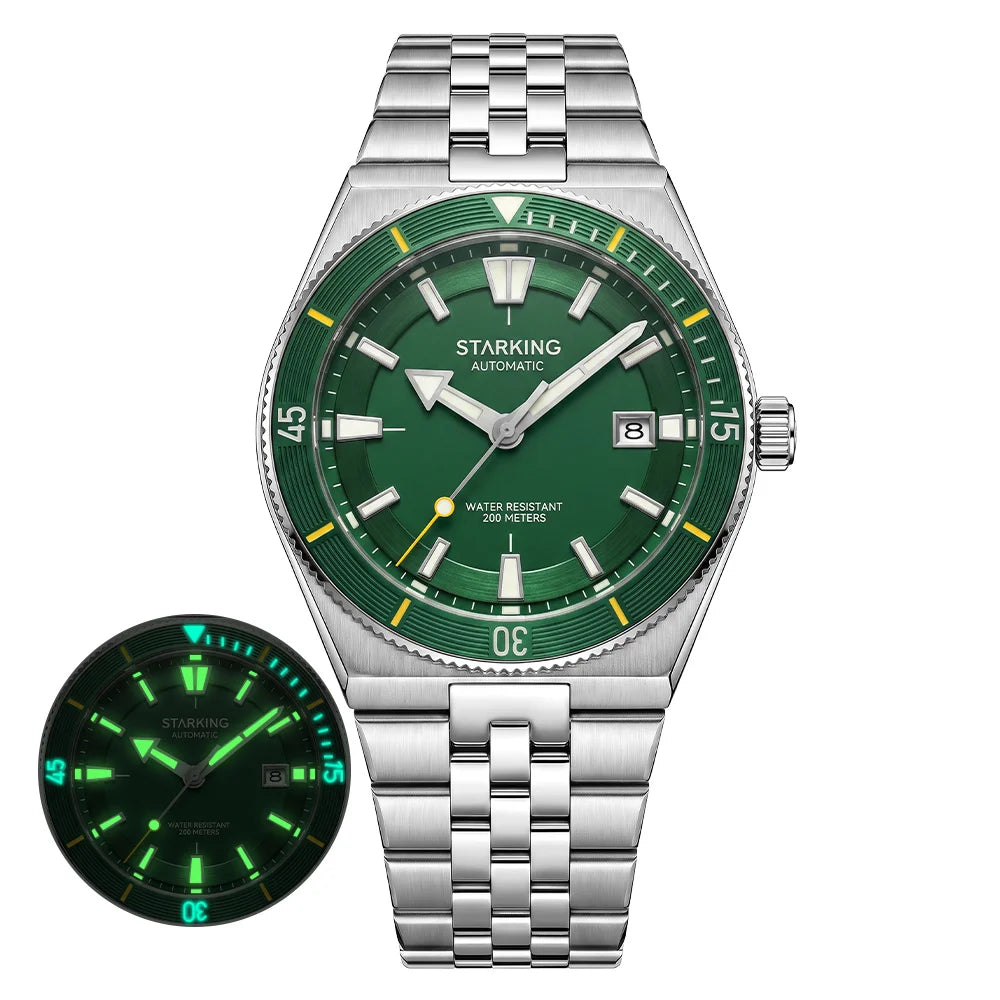 STARKING Dive Automatic Watch, Genuine Miyota 8215, Sapphire Crystal - 200m Water Resistant