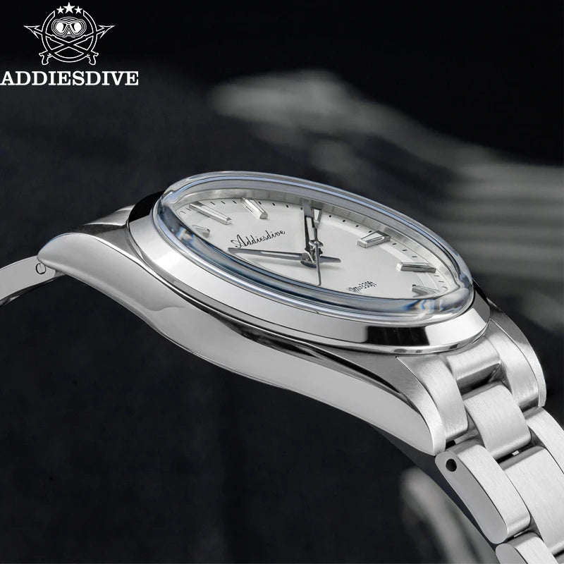 ADDIESDIVE Diver Watch — Blue Dial, Domed Hardlex Crystal, 100m Water Resistant [Colour Options]