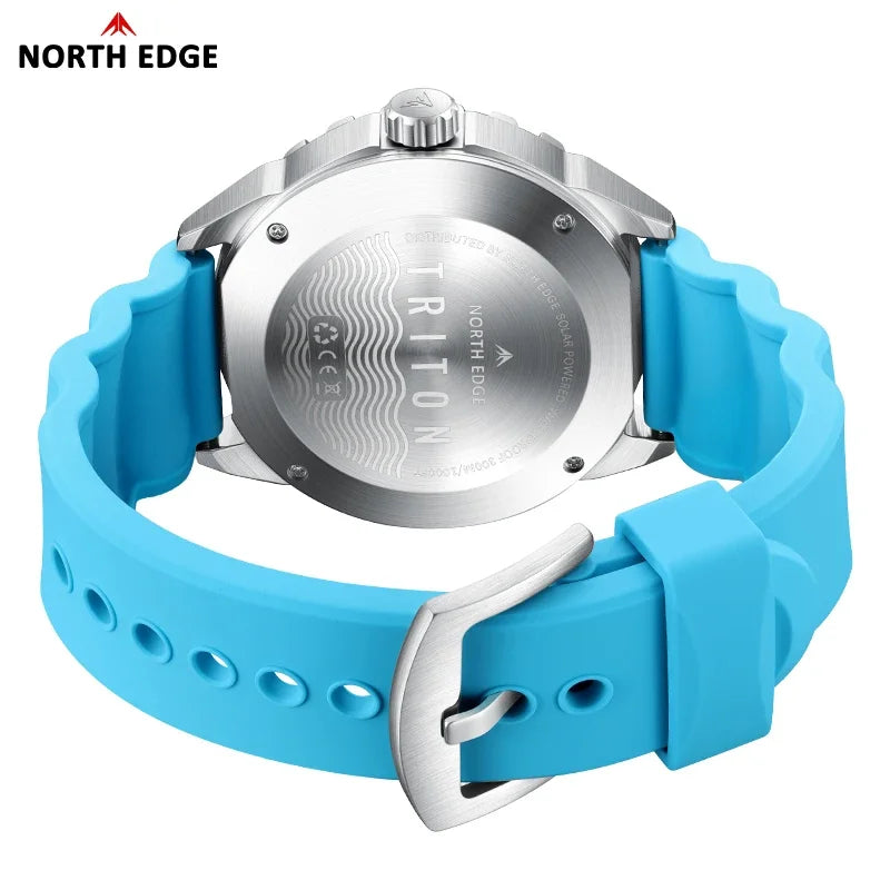 Never Charge It Again — NORTH EDGE Triton Solar Powered Rugged 300M Dive Watch [Strap & Colour Options]