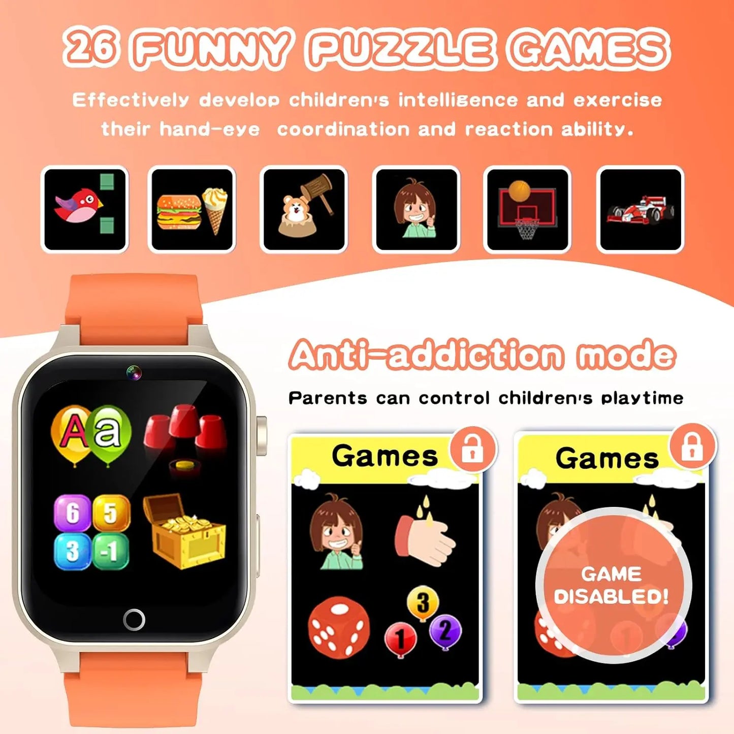 Endless Fun on Their Wrist — Kids Smart Watch, 24 Games & Video Recorder [Unisex Colour Options]