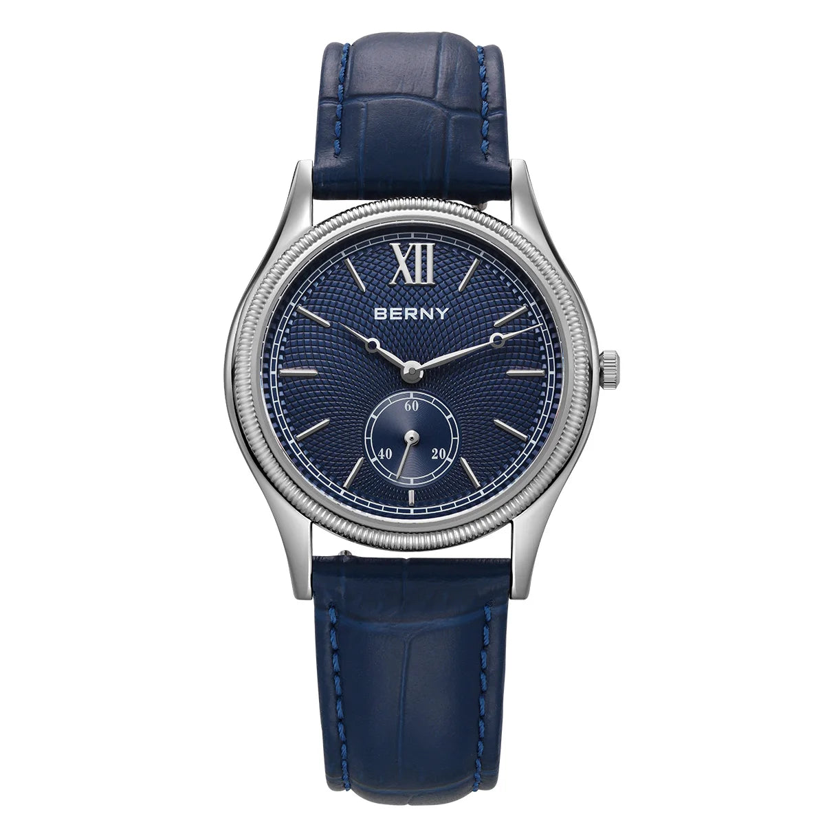 Beautiful Stand Out BERNY 2944M Slim Fashion Watch — Miyota 1L45 Quartz, Stainless Steel, Leather Strap