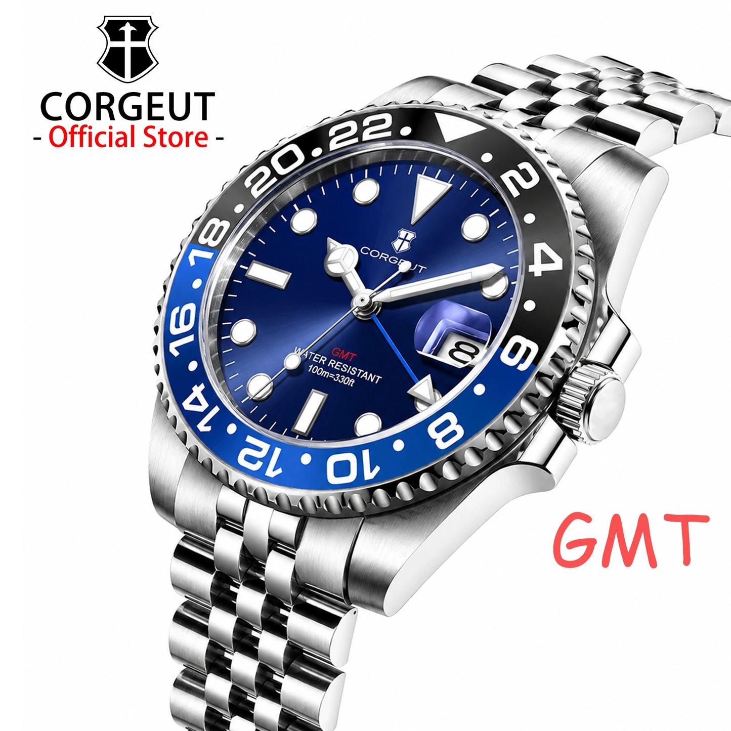 Corgeut GMT Quartz Diver Watch — Iconic Dive Watch Looks, Ceramic Bezel, Unbeatable Value [Multiple Strap & Colour Options]