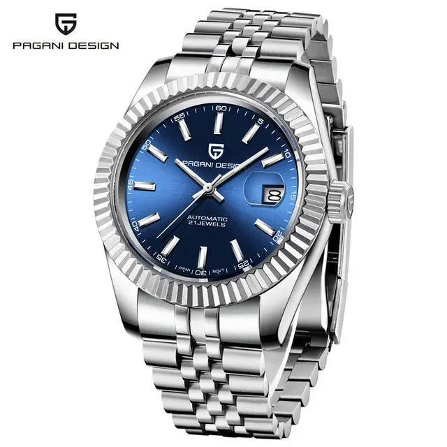 Pagani Design PD-1645 — Fluted Bezel Automatic Watch, Jubilee Bracelet, 100M Water Resistant [Multiple Colour / Dial Options]