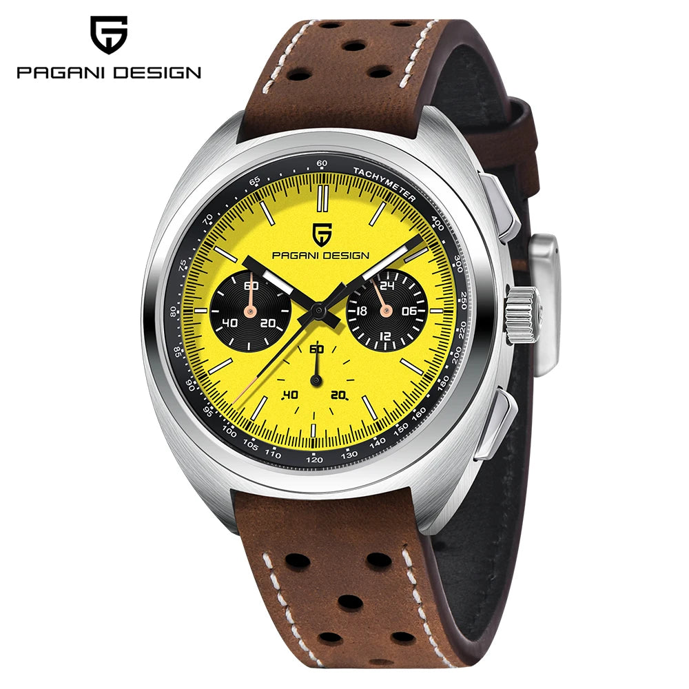 Pagani Design PD-1782 — Turtle Back Chronograph, Racing Style Strap, Sapphire, 100M Water Resistant [Colour Options]