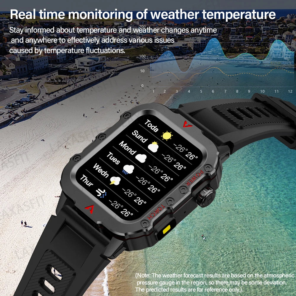 LAXASFIT Q11 — Smart Watch with Built-In  Super Useful LED Flashlight & Health Tracking [Colour Options]