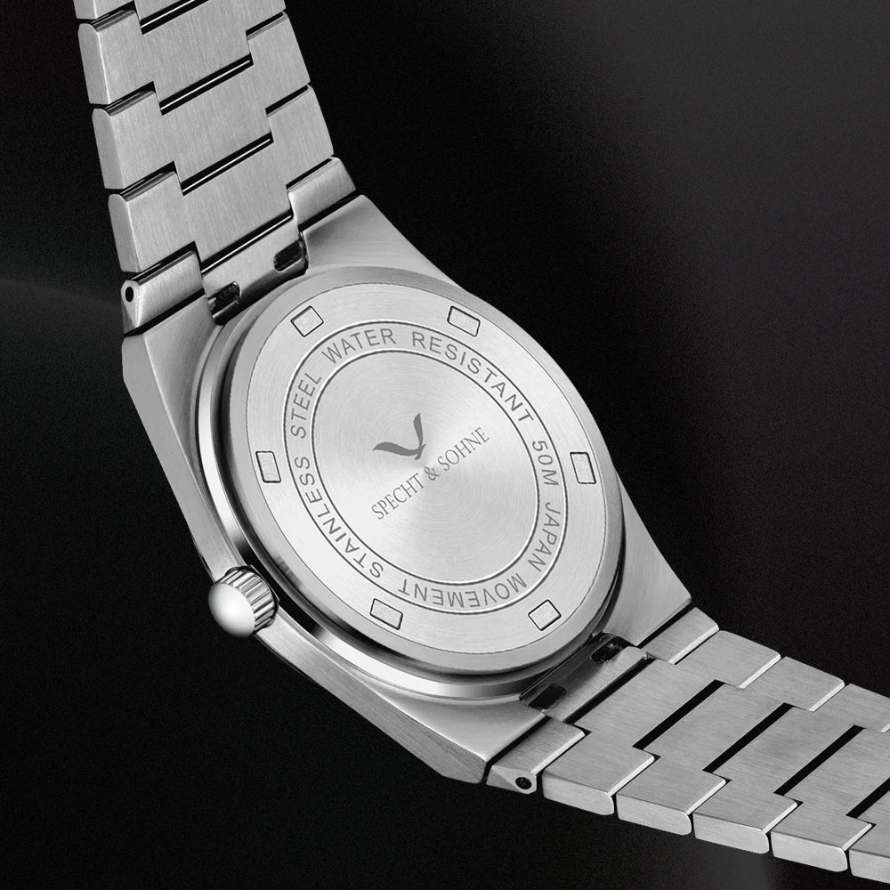 Iconic Looks Specht&Sohne Integrated-Bracelet Sport Watch — Sapphire Crystal, 100M Waterproof [Gold & Silver Strap Options]