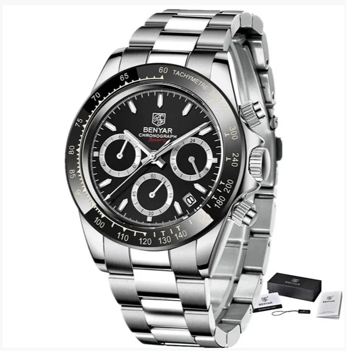 Serious Chronograph, Honest Price — BENYAR Quartz, Stainless Steel Bracelet [Colour Options]