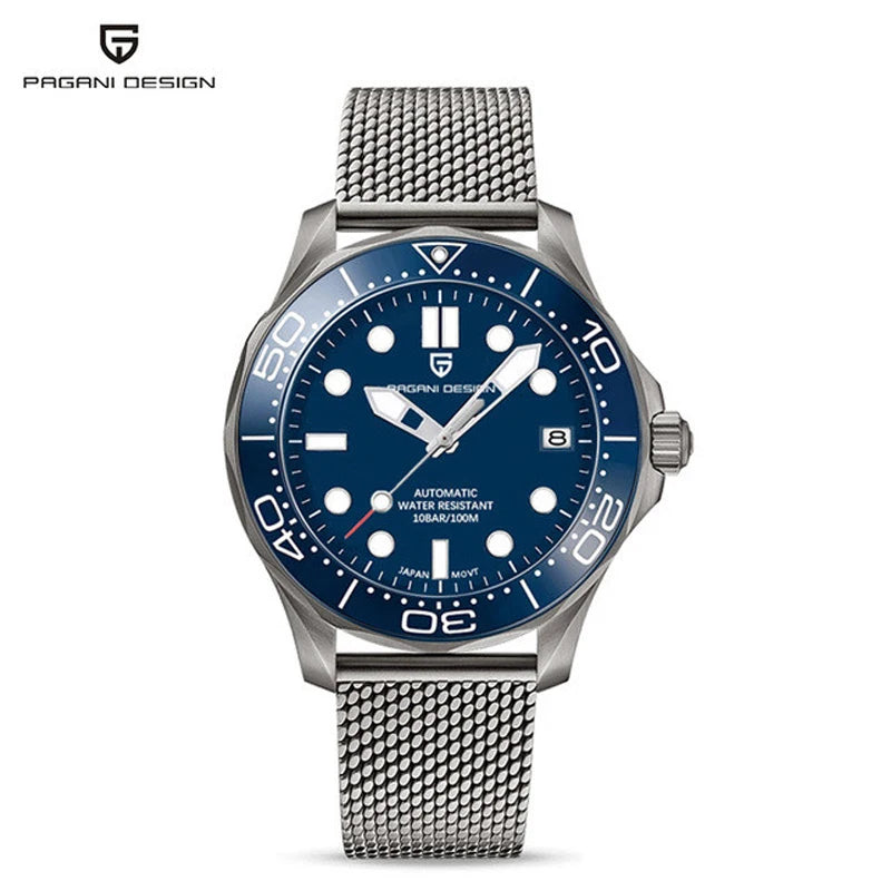 Pagani Design PD-1685 — Automatic Wave Dial Dive Watch, 007 Looks, Ceramic Bezel, 200M Water Resistant [Multiple Colour / Strap Options]