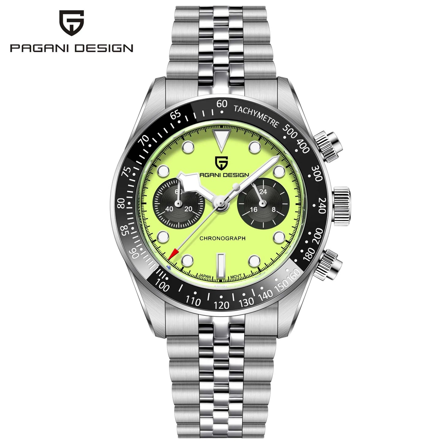 Pagani Design PD-1813 — Panda Dial Chronograph Watch, Jubilee Bracelet, 100M [Premium Colours Dials]