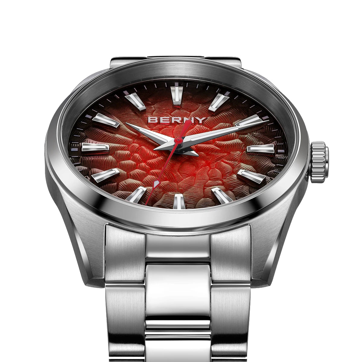 An Absolute Beauty — BERNY Lava-Look Dial, Sapphire Crystal, 100m Waterproof [Strap & Colour Choices]