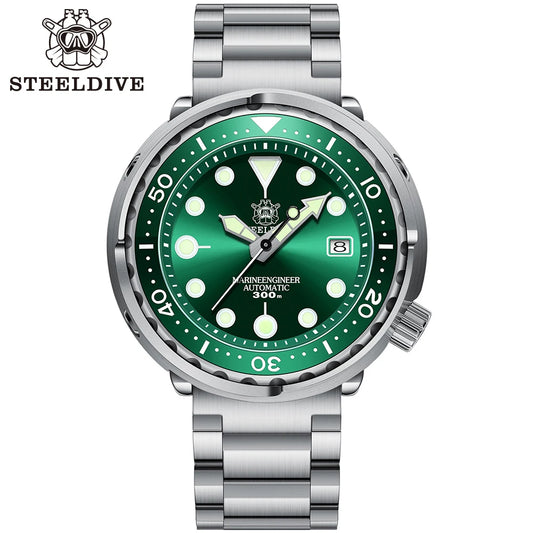 Steeldive SD1975 — Automatic Shrouded Dive Watch, Genuine 300M Water Resistance, Ceramic Bezel [Multiple Colour & Strap Choices]