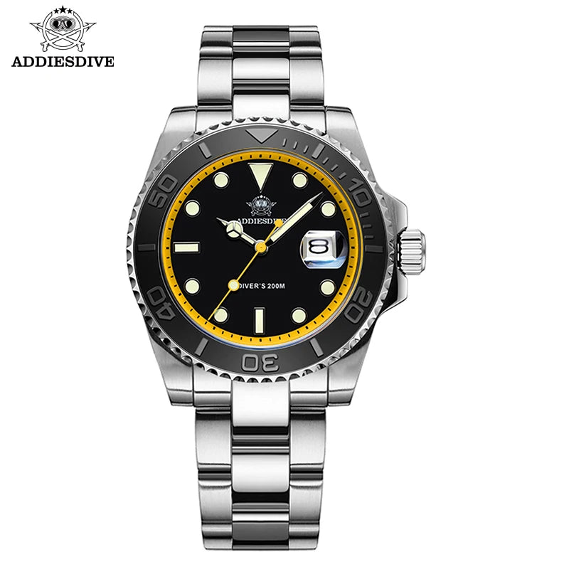 Stand Out — ADDIESDIVE AD2040 Dive Watch, BGW9 Super Luminous, Ceramic Bezel, 200M Water Resistant