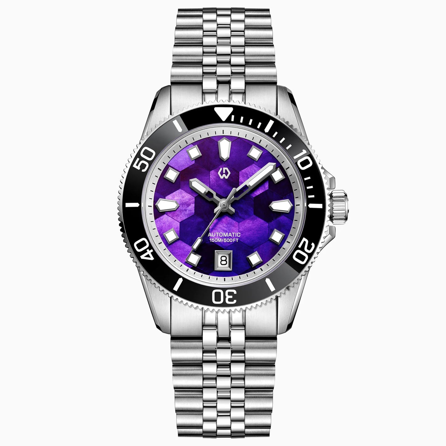 Ocean's Elegance — WISHDOIT MEns Automatic Watch, Stunning Mother of Pearl Dial, Ceramic Bezel [Colour Options]