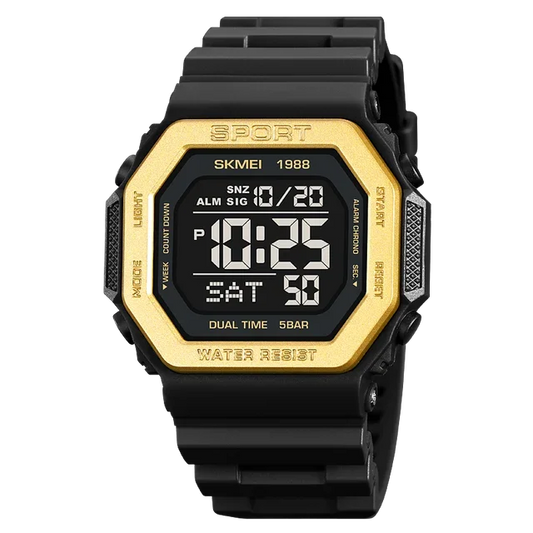 Built for the Grind — SKMEI 1988 Inverse Digital Display Quartz Sports Watch, Multi Time Zone, LED Backlight