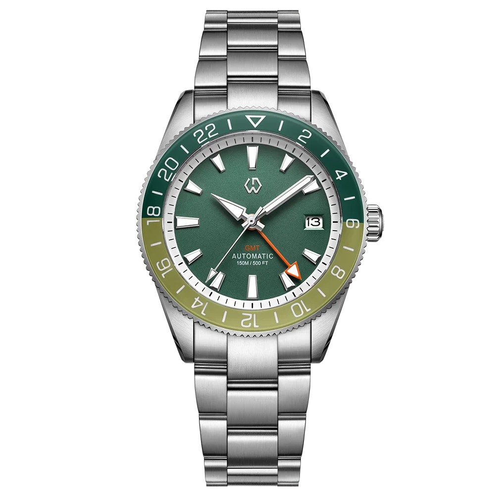 One Real GMT Watch — WISHDOIT 9007 Automatic, Sapphire Crystal Two Straps Included