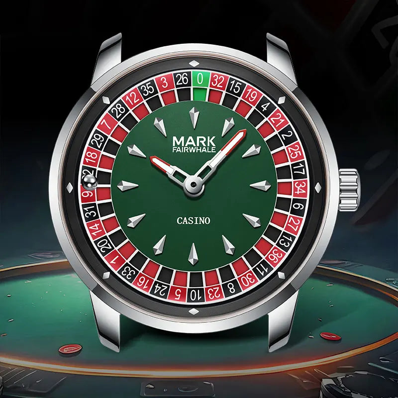 Mens Roulette Dial Quartz Watch (Spinning Dial) — A Genuine Conversation Starter / Maybe Lucky {Colour & Strap Options]
