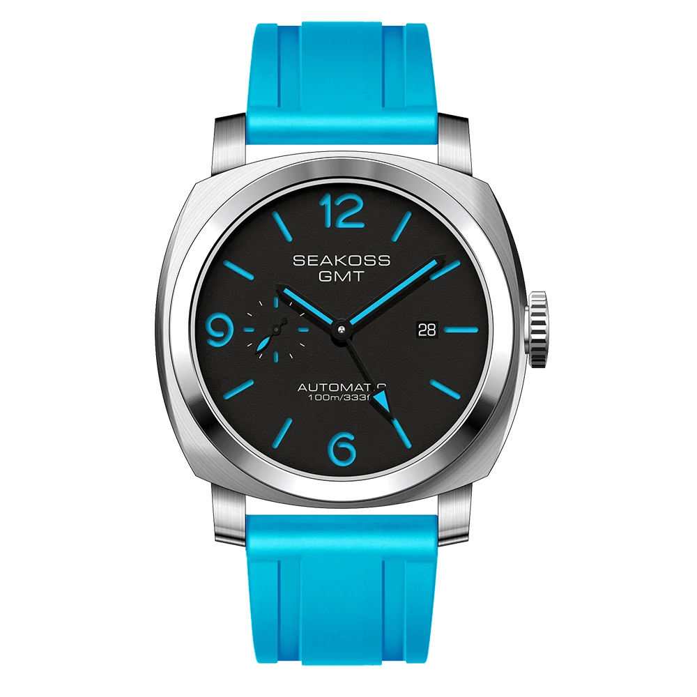 Stand Out SEAKOSS GMT Super Luminous Diving Automatic Mechanical Watch Men 10ATM 1963 Seagull ST2557 Movement Calendar Sapphire Wristwatch [Colour Choices)