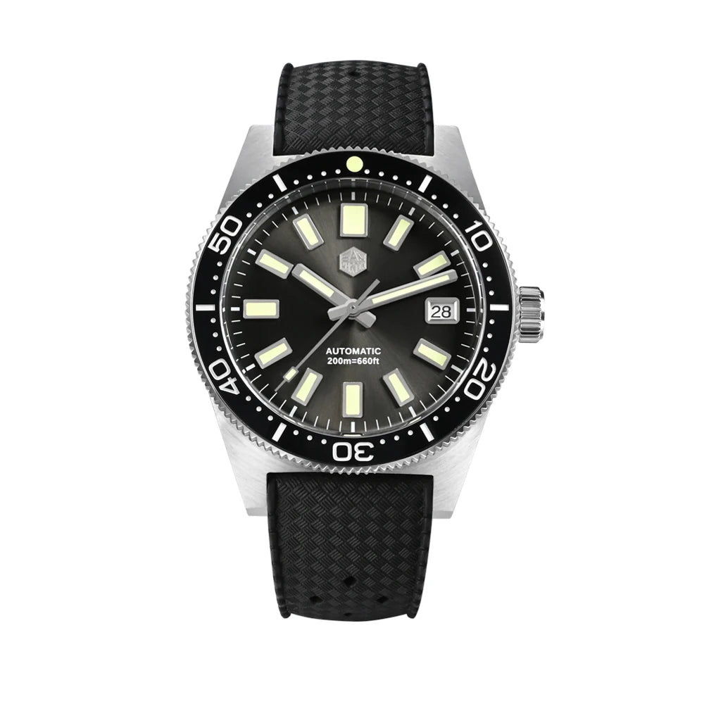 San Martin SN0007 — 62MAS-Style Automatic Diver, Sunburst Dial, 200M Water Resistant [Multiple Dial & Strap Options]