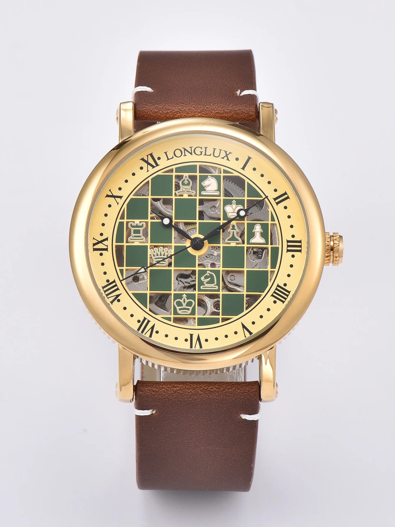 Check, Mate — Bold Chess Board Skeleton Automatic Watch [Colour / Dial Option]