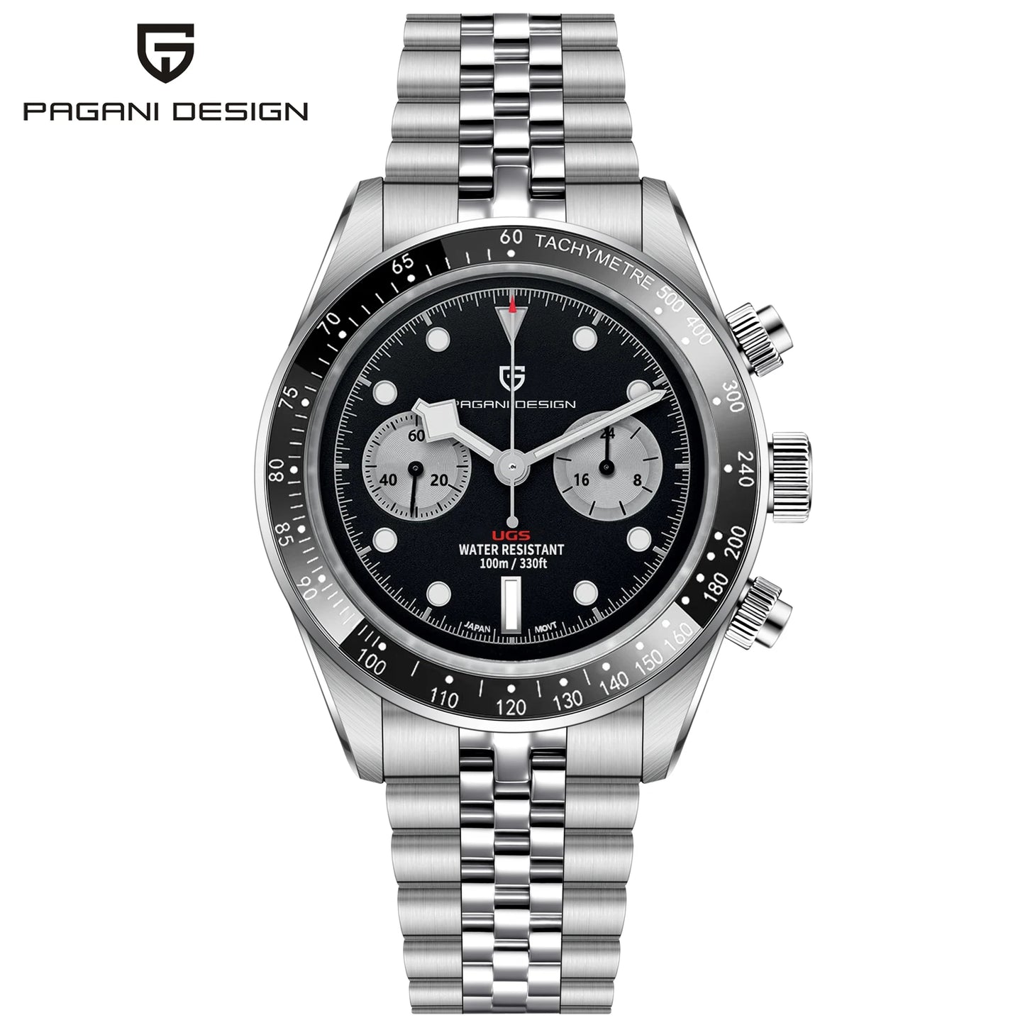 Pagani Design PD-1813 — Panda Dial Chronograph Watch, Jubilee Bracelet, 100M [Premium Colours Dials]
