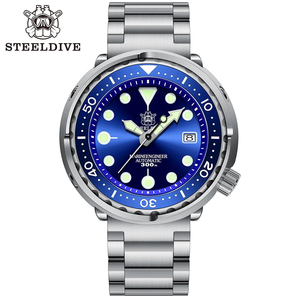 Steeldive SD1975 — Automatic "Tuna" Homage Diver, Genuine 300M Water Resistance, Ceramic Bezel [Multiple Colour & Strap Choices]