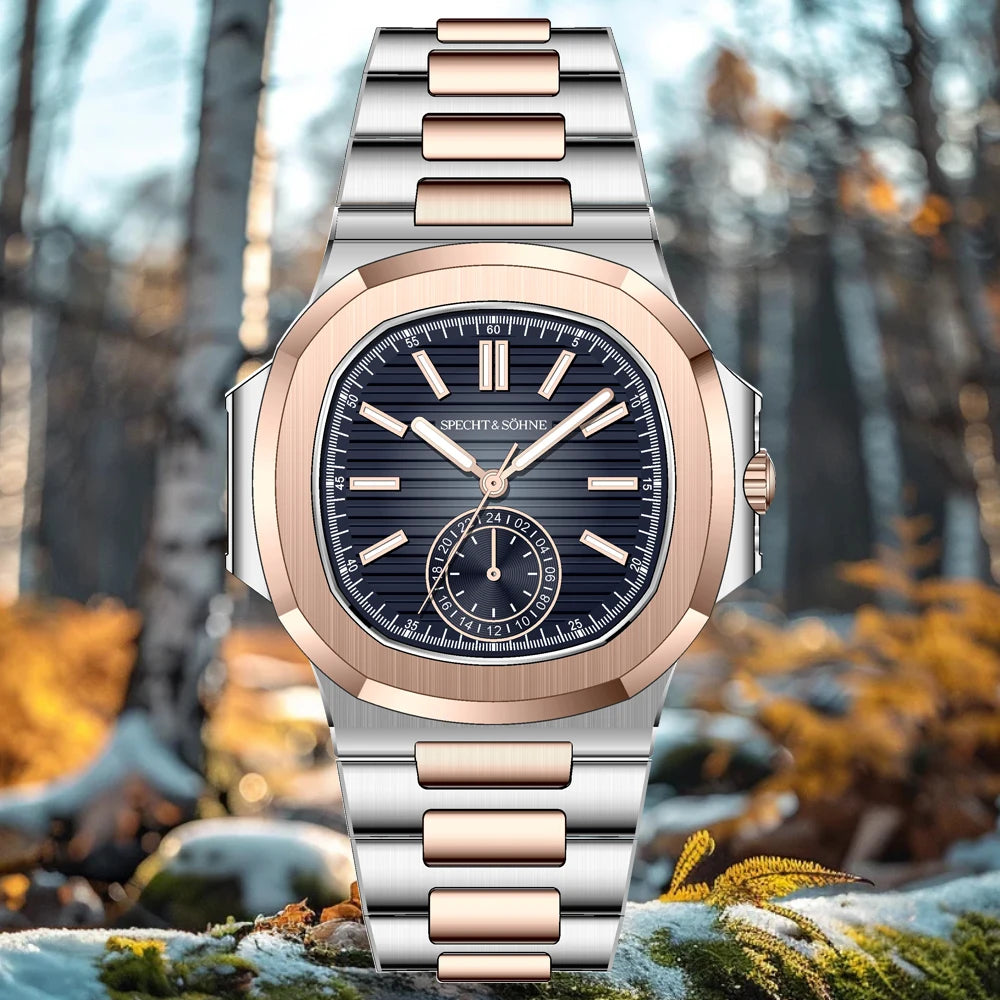 Specht & Söhne SP-0021 — Show-Stopping Ribbed Dial Chronograph Watch, Sapphire Crystal, 50M Waterproof