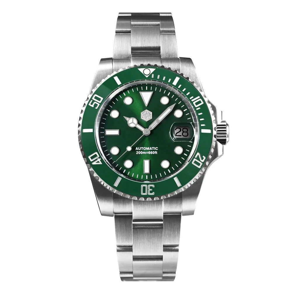 San Martin Water Ghost — Premium Automatic Diver, Sapphire Crystal, 200M Waterproof, 40mm