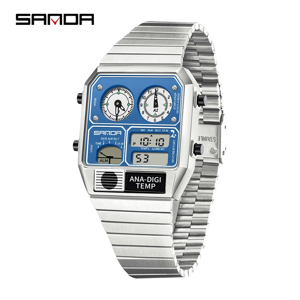 Command Console on Your Wrist — SANDA 3192 Retro Digital-Analog Sport Watch [Colour Options]