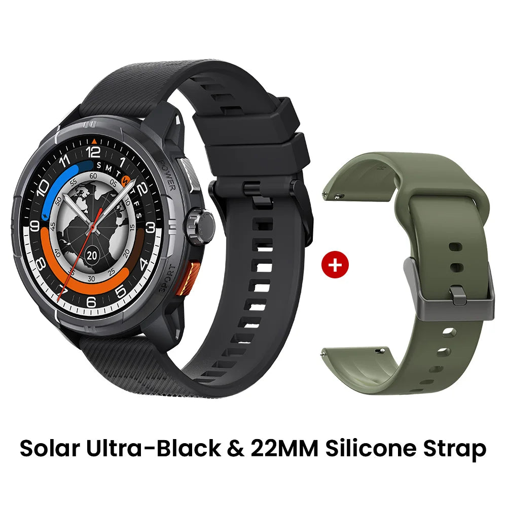Solar Ultra GPS Smartwatch - 1.6" AMOLED Display, 22-Day Battery, 170 Sport Modes [Multiple Colour Options]